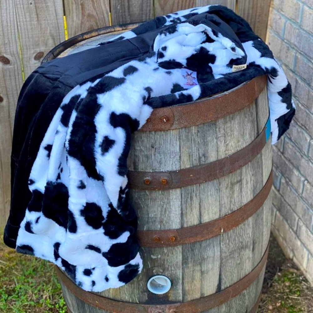 Cow print throw blanket